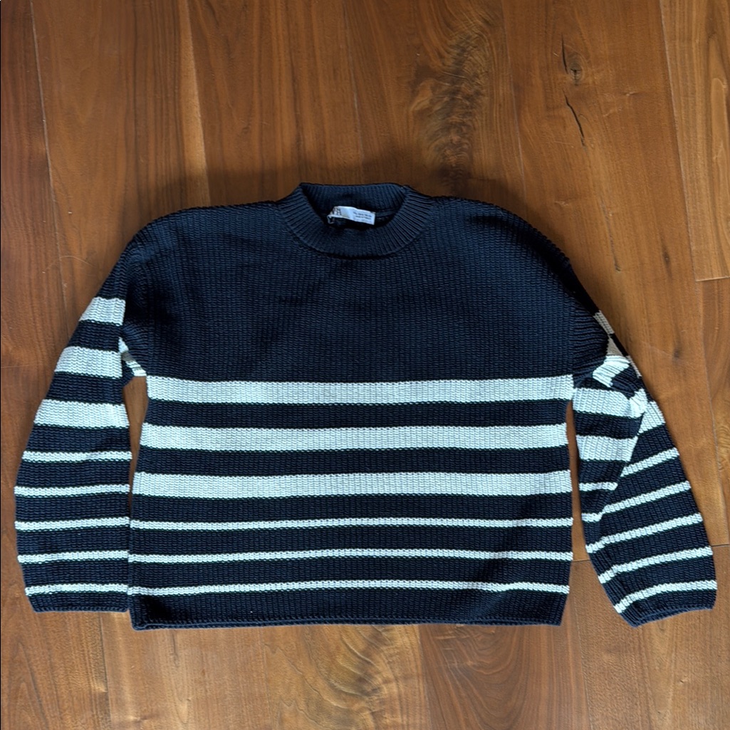 Zara / Women’s Striped Chunky Crewneck Sweater / Small
